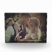 Moderne Elegante Liefde Gepersonaliseerde Bruiloft Fotoblokken (Voorkant)