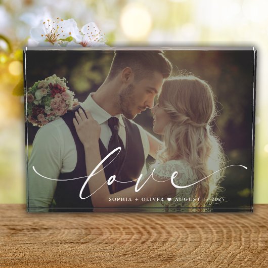 Moderne Elegante Liefde Gepersonaliseerde Bruiloft Fotoblokken