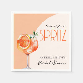 Moderne Elegante Liefde Op Het Eerste Spritz Bruid Servet
