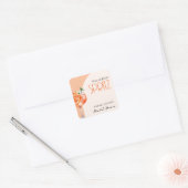 Moderne Elegante Liefde Op Het Eerste Spritz Bruid Vierkante Sticker (Envelop)