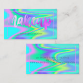 Moderne, elegante Lijst Holographic Makeup Visitekaartje (Voorkant / Achterkant)