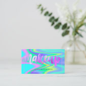 Moderne, elegante Lijst Holographic Makeup Visitekaartje (Staand voorkant)
