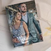 Moderne Elegante Literaire Fotobruiloft Initiatie Kaart