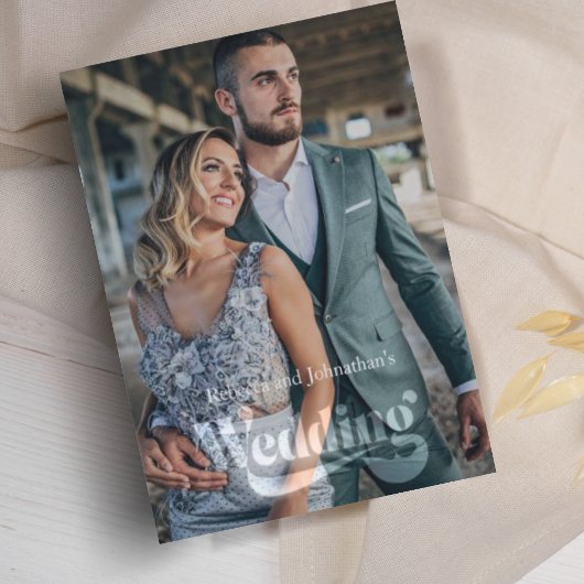 Moderne Elegante Literaire Fotobruiloft Initiatie Kaart