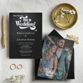 Moderne Elegante Literaire Fotobruiloft Initiatie Kaart