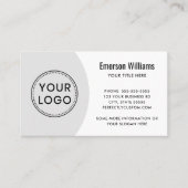Moderne elegante logo minimale witte lichtgrijs visitekaartje (Voorkant)