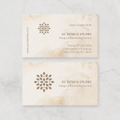 Moderne Elegante Logo op Gouden Beige Inkt Waterve Visitekaartje