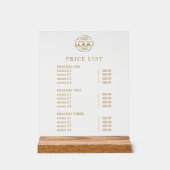 Moderne Elegante Logo Service Menu Prijslijst Acryl Bord (Voorkant)
