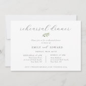 Moderne Elegante Loof rehearsaldiner Kaart (Voorkant)