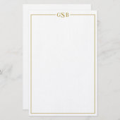 Moderne Elegante Luxe Gouden Persoonlijke Briefpap Briefpapier (Voorkant / Achterkant)