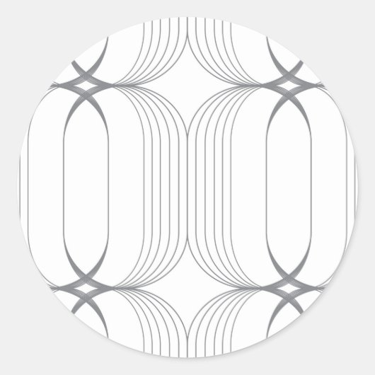 Moderne, elegante luxe illustratiepatroon ronde sticker (Voorkant)