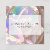 Moderne Elegante Luxe Opal Stone Vierkante Visitekaartje (Voorkant)