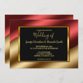 Moderne elegante luxe rode goudglitter Wedding Kaart (Voorkant / Achterkant)