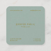 Moderne Elegante Luxe Sjabloon Professionele Class Vierkante Visitekaartje (Achterkant)