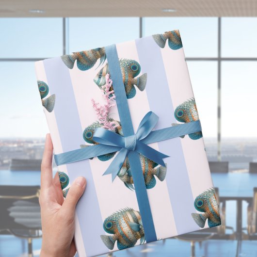 Moderne elegante luxe tropische vis cadeaupapier