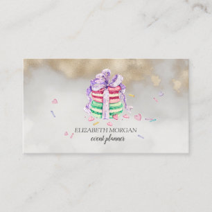 Moderne Elegante Macarons Gold Touch Visitekaartje