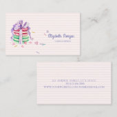 Moderne elegante macro's, zoet, gestreept visitekaartje (Voorkant / Achterkant)