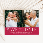 Moderne elegante magenta 2 foto save the date