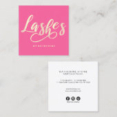 Moderne elegante magenta roze goudzweetverlenging vierkante visitekaartje (Voorkant / Achterkant)