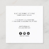 Moderne elegante magenta roze goudzweetverlenging vierkante visitekaartje (Achterkant)