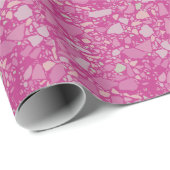 Moderne Elegante Magenta Terrazzo Effect Tegel Cadeaupapier (Rol Hoek)