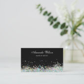 Moderne Elegante Make-up artiest hologram glitter Visitekaartje (Staand voorkant)