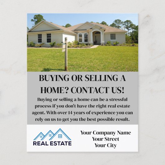 Moderne elegante makelaar aangepaste flyer (Voorkant)