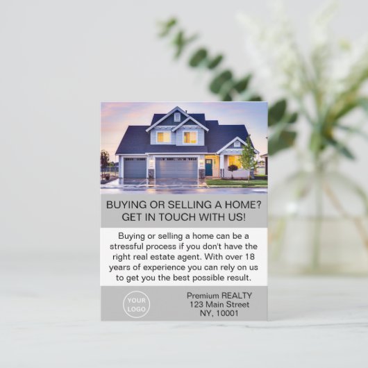 Moderne Elegante Makelaar Agent Custom Briefkaart (Staand voorkant)