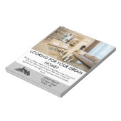 Moderne Elegante makelaar gepersonaliseerd Notitieblok (Linkerzijde)