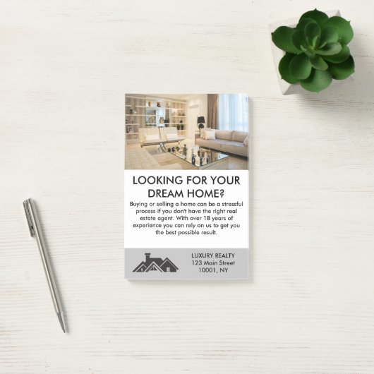 Moderne Elegante makelaar gepersonaliseerd Post-it® Notes (Kantoor)