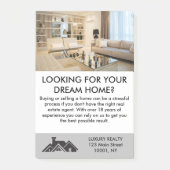 Moderne Elegante makelaar gepersonaliseerd Post-it® Notes (Voorkant)