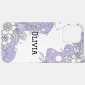 Moderne elegante malse simpele bloemen Case-Mate iPhone case (Achterkant (horizontaal))