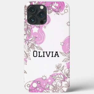 Moderne elegante malse simpele bloemen Case-Mate iPhone case