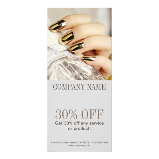moderne elegante manicure nagellak salon reclamekaart (Voorkant)
