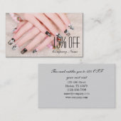 moderne elegante manicure nagellak salon visitekaartje (Voorkant / Achterkant)
