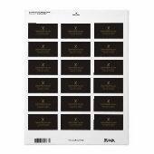 Moderne Elegante Mannelijke Donkere Faux Gouden Sa Etiket (Full Sheet)