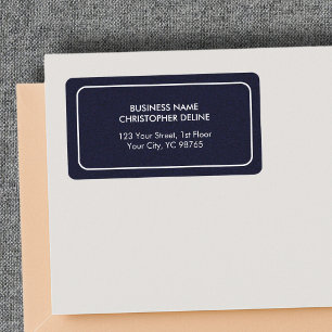 Moderne Elegante Mannelijke Textuur Blauw Wit Etiket
