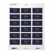 Moderne Elegante Mannelijke Textuur Blauw Wit Etiket (Full Sheet)