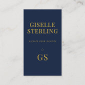 Moderne Elegante Marine Blauw Minimalistische Twee Visitekaartje (Voorkant)