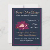 Moderne Elegante Marine Blauwe en Bourgondische Ro Save The Date (Voorkant)