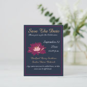 Moderne Elegante Marine Blauwe en Bourgondische Ro Save The Date (Staand voorkant)