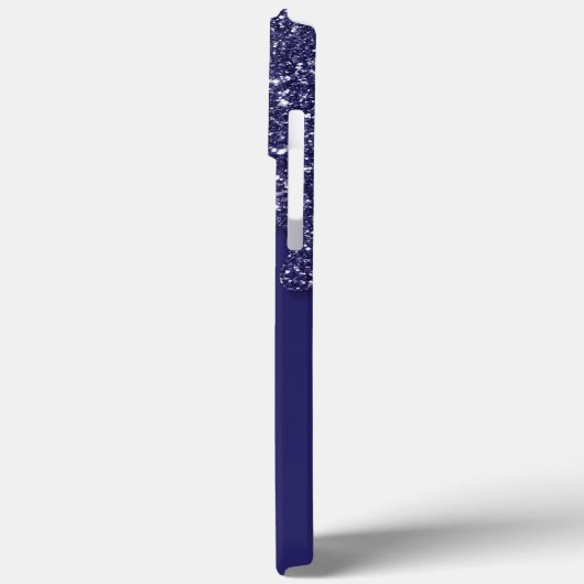 Moderne Elegante Marine Blauwe Glitter Druppelen Case-Mate iPhone Case (Achterkant / Links)