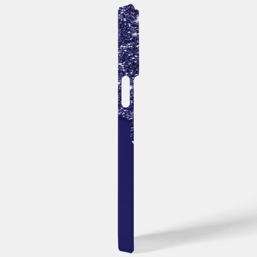 Moderne Elegante Marine Blauwe Glitter Druppelen Case-Mate iPhone Case (Achterkant / Rechts)