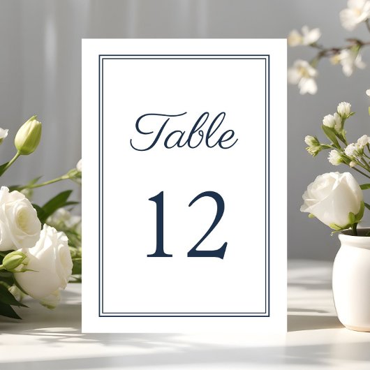 Moderne Elegante Marineblauwe Scriptie Bruiloft Kaart
