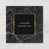 Moderne, elegante marmer black Gold professional Vierkante Visitekaartje (Voorkant)