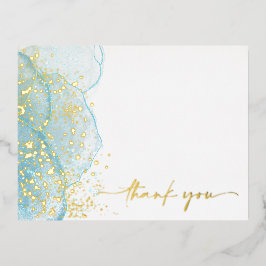 Moderne & Elegante Marmer goud folie dankkaart Uitnodiging Briefkaart