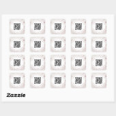 Moderne Elegante Marmeren Aangepaste QR-code Winke Vierkante Sticker (Vel)