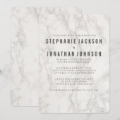 Moderne elegante marmeren bruiloft kaart (Voorkant / Achterkant)