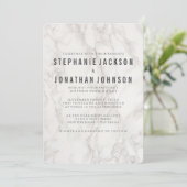 Moderne elegante marmeren bruiloft kaart (Staand voorkant)