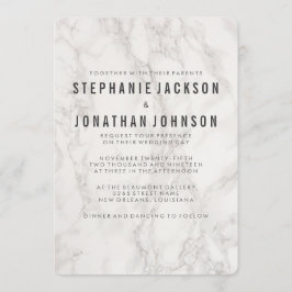 Moderne elegante marmeren bruiloft kaart